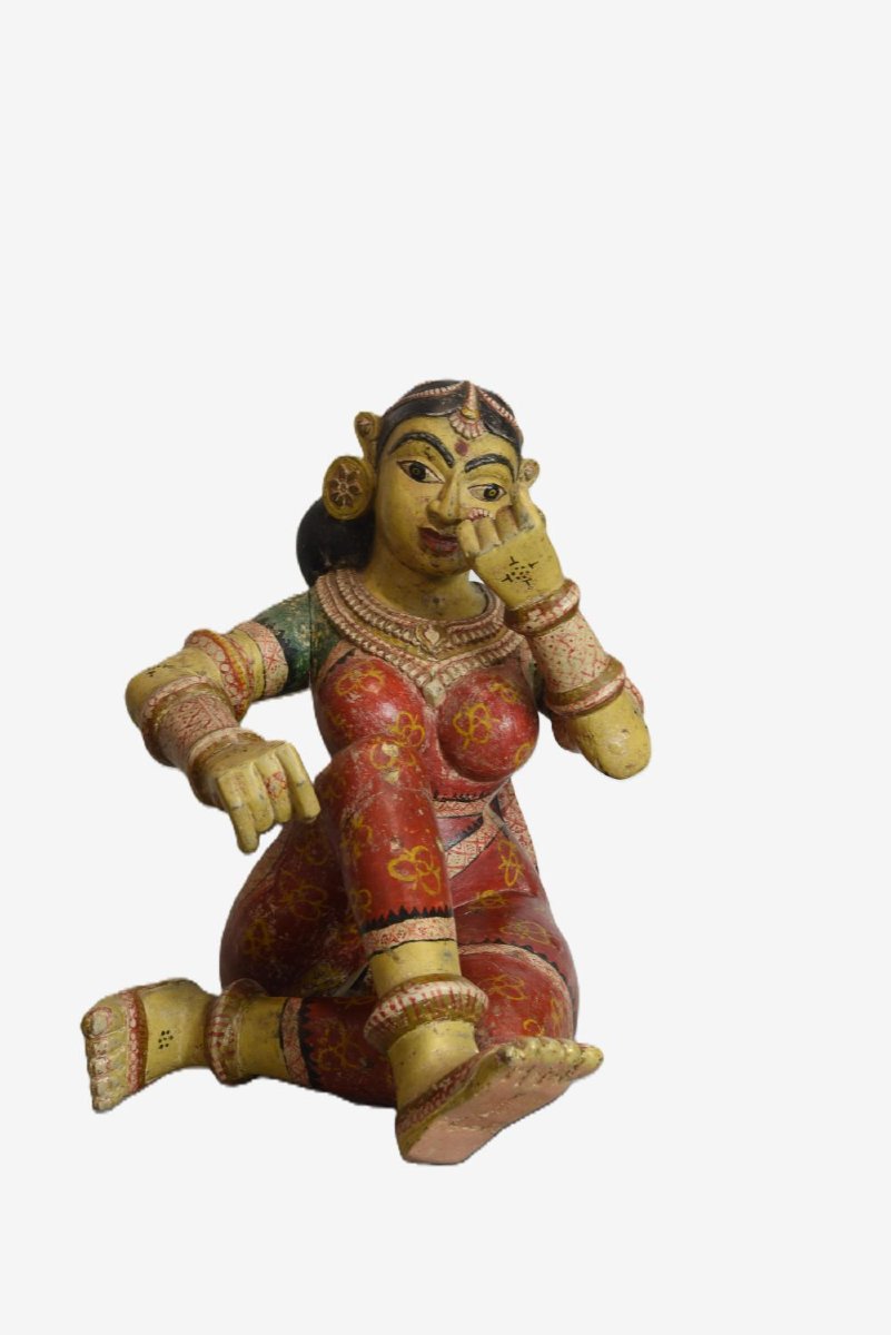 Statua in legno di tradizione popolare India occidentale fine 1800-photo-3
