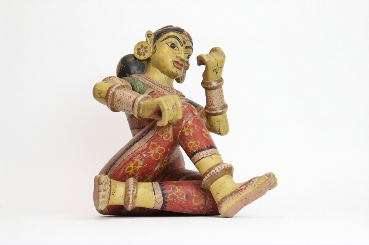 Statua in legno di tradizione popolare India occidentale fine 1800-photo-4