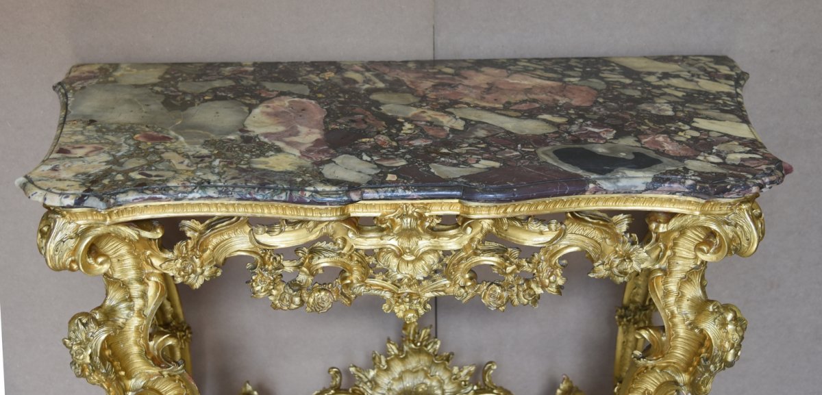 Ancienne Console Rococò Du 18ème Siècle -Italie Gênes-photo-2