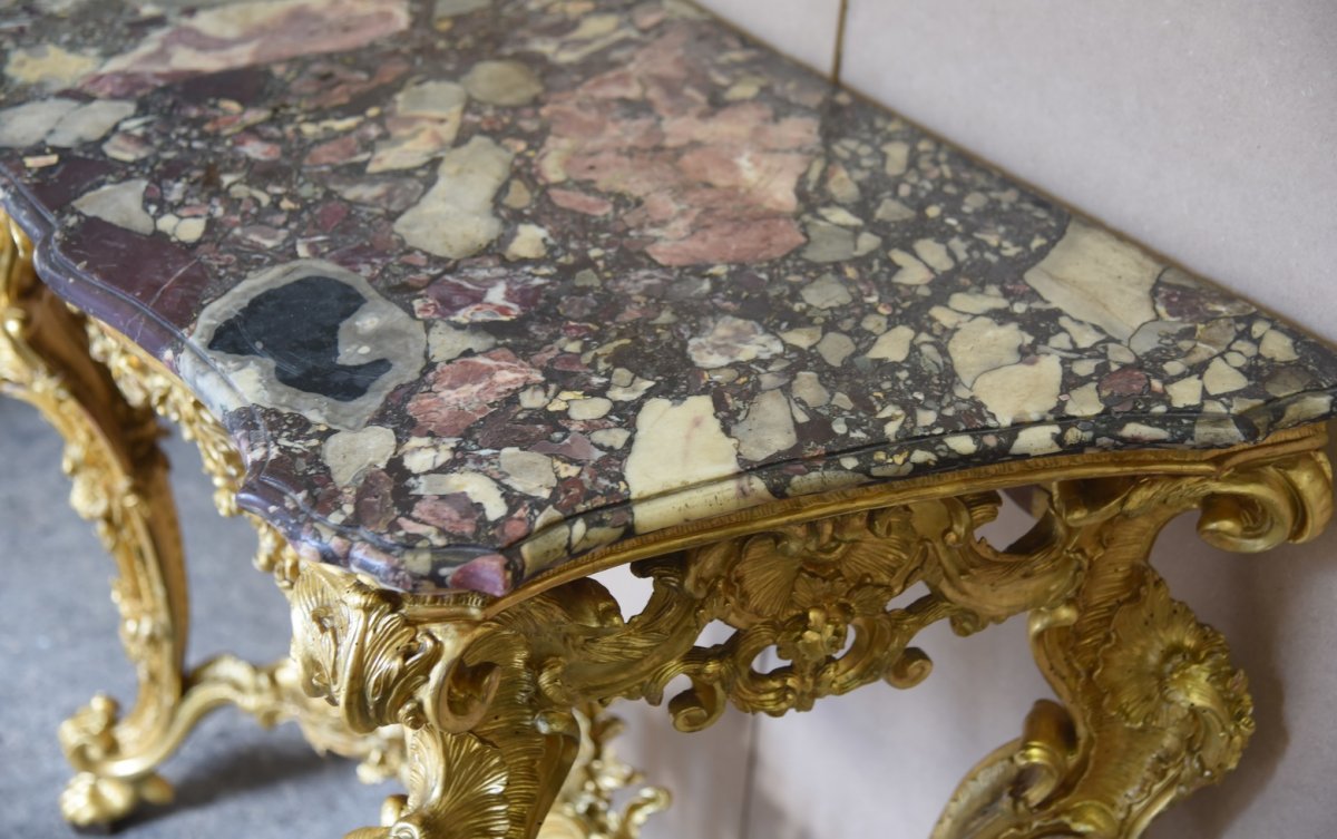 Ancienne Console Rococò Du 18ème Siècle -Italie Gênes-photo-1