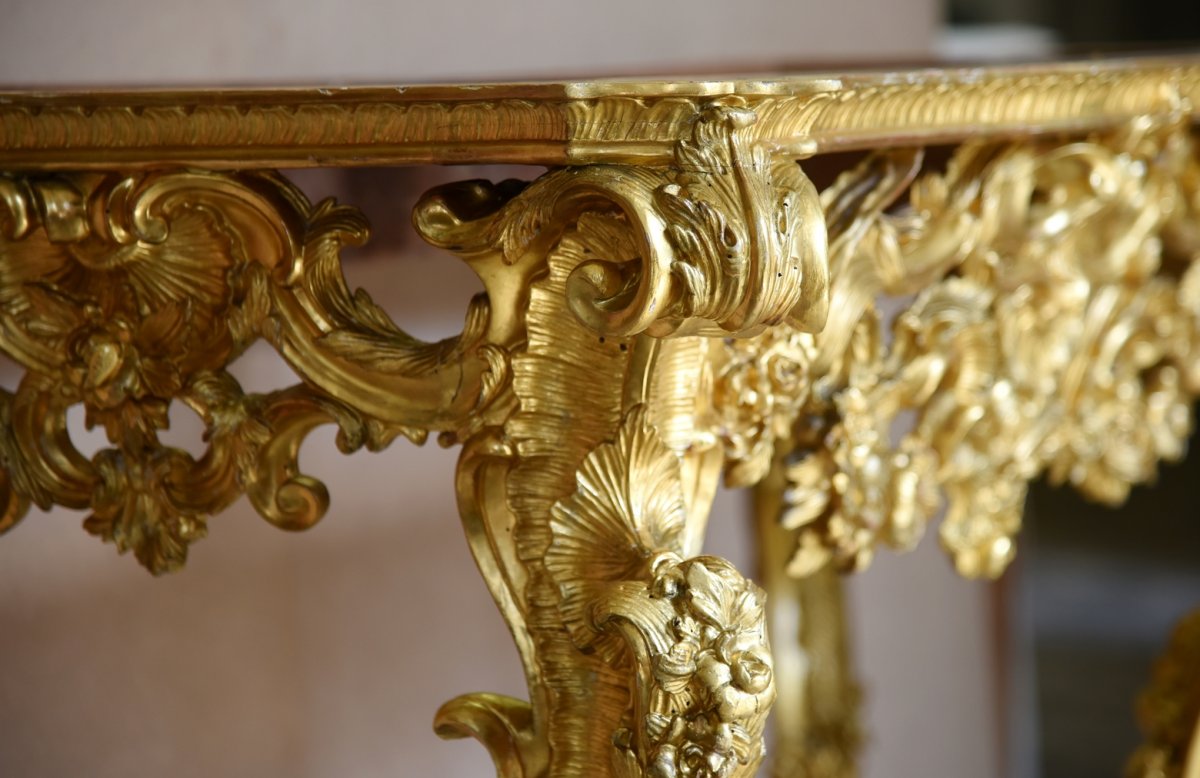 Ancienne Console Rococò Du 18ème Siècle -Italie Gênes-photo-3