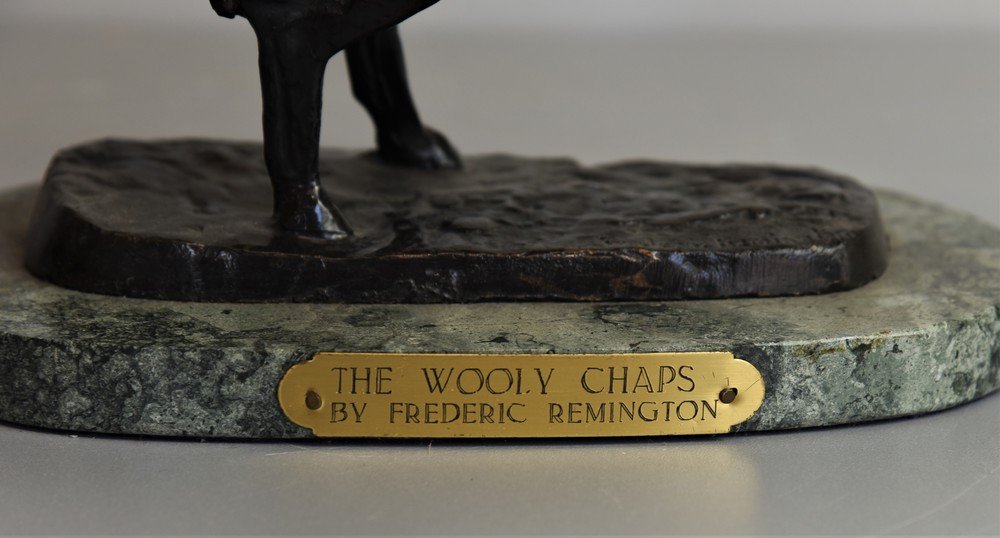 Statuette En Bronze Signée Frederic Remington De 1900-photo-3