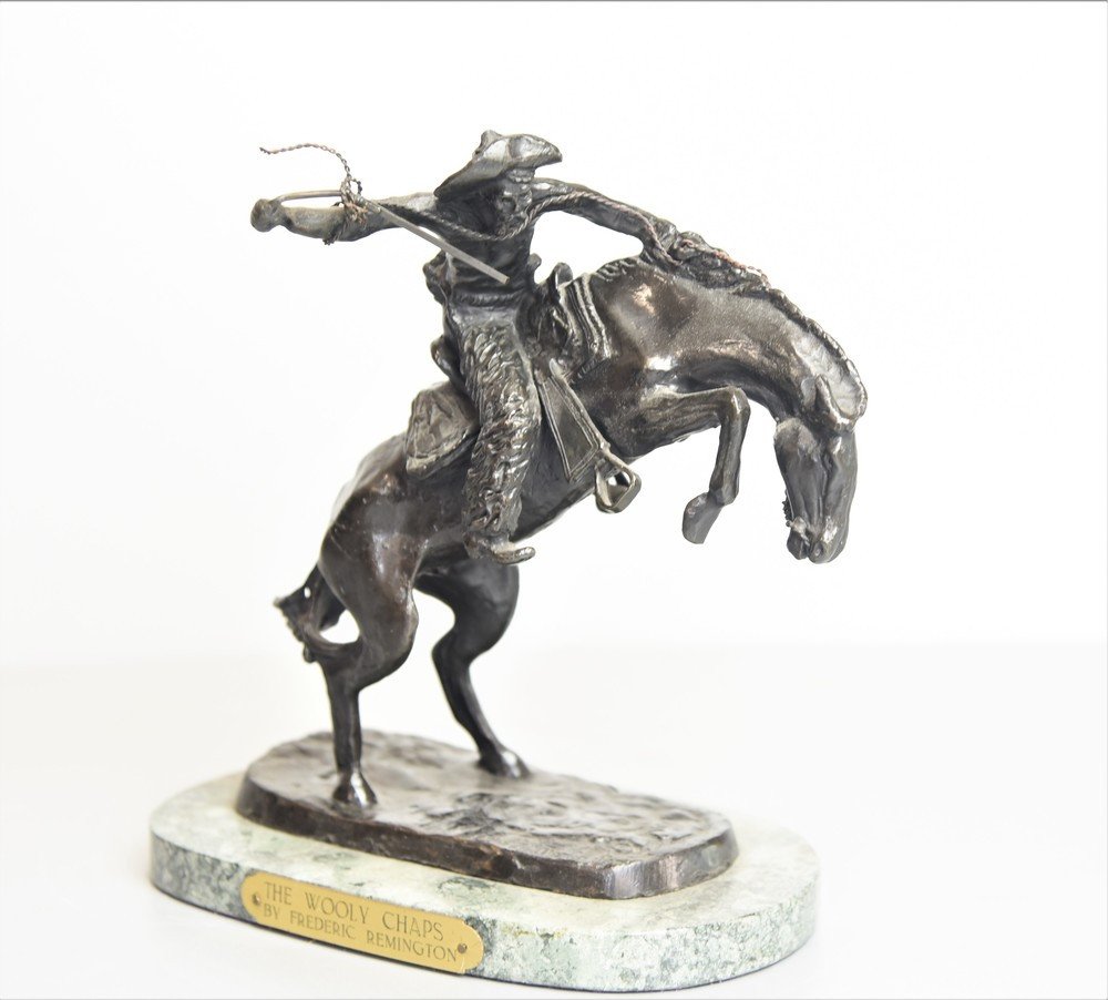 Statuette En Bronze Signée Frederic Remington De 1900-photo-4