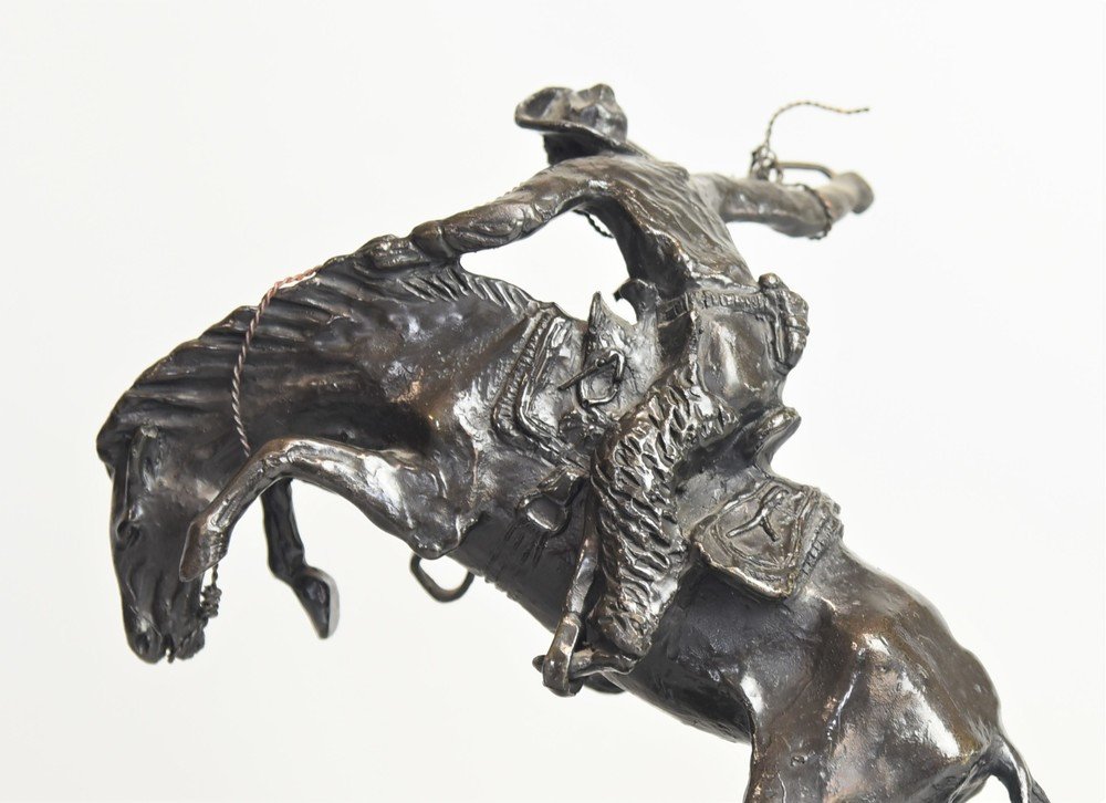 Statuette En Bronze Signée Frederic Remington De 1900-photo-2