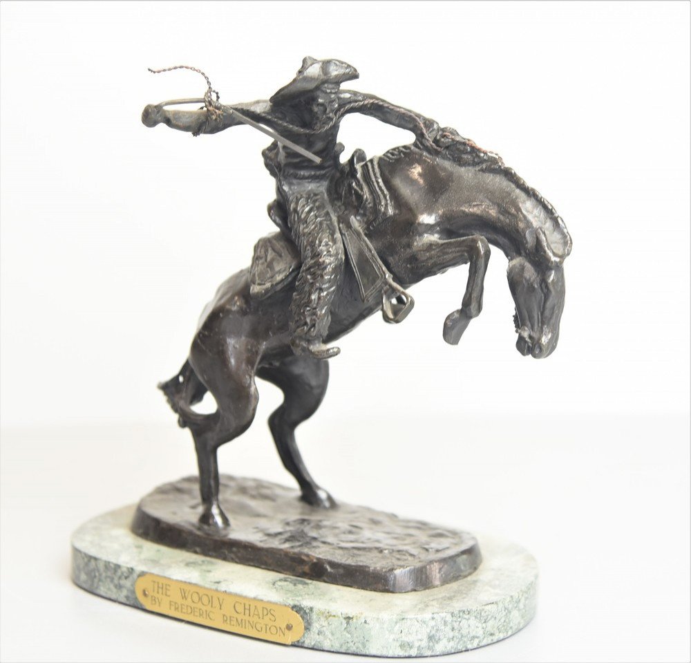 Statuette En Bronze Signée Frederic Remington De 1900-photo-4