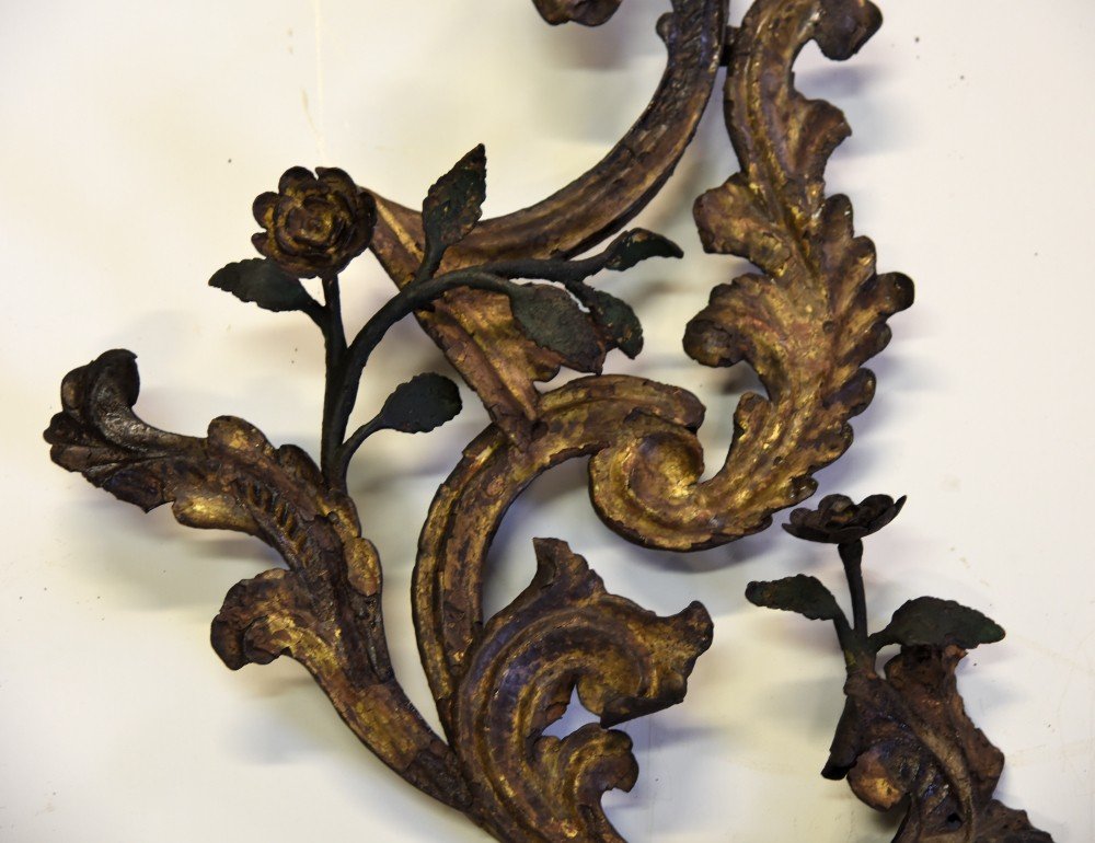 Ancienne Paire d'Appliques En Fer De 1500-photo-3