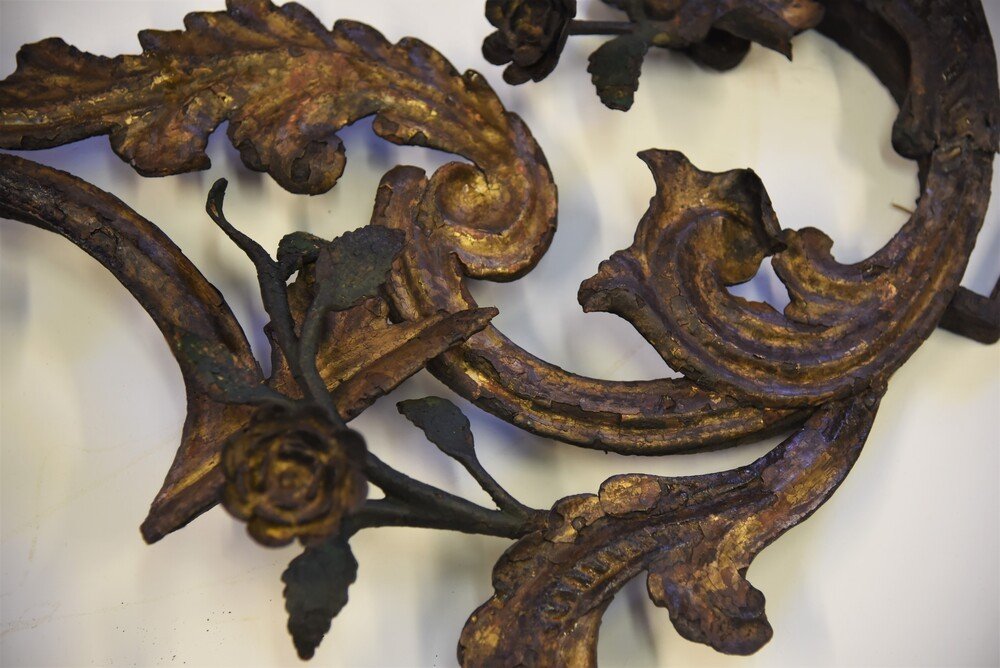 Ancienne Paire d'Appliques En Fer De 1500-photo-6