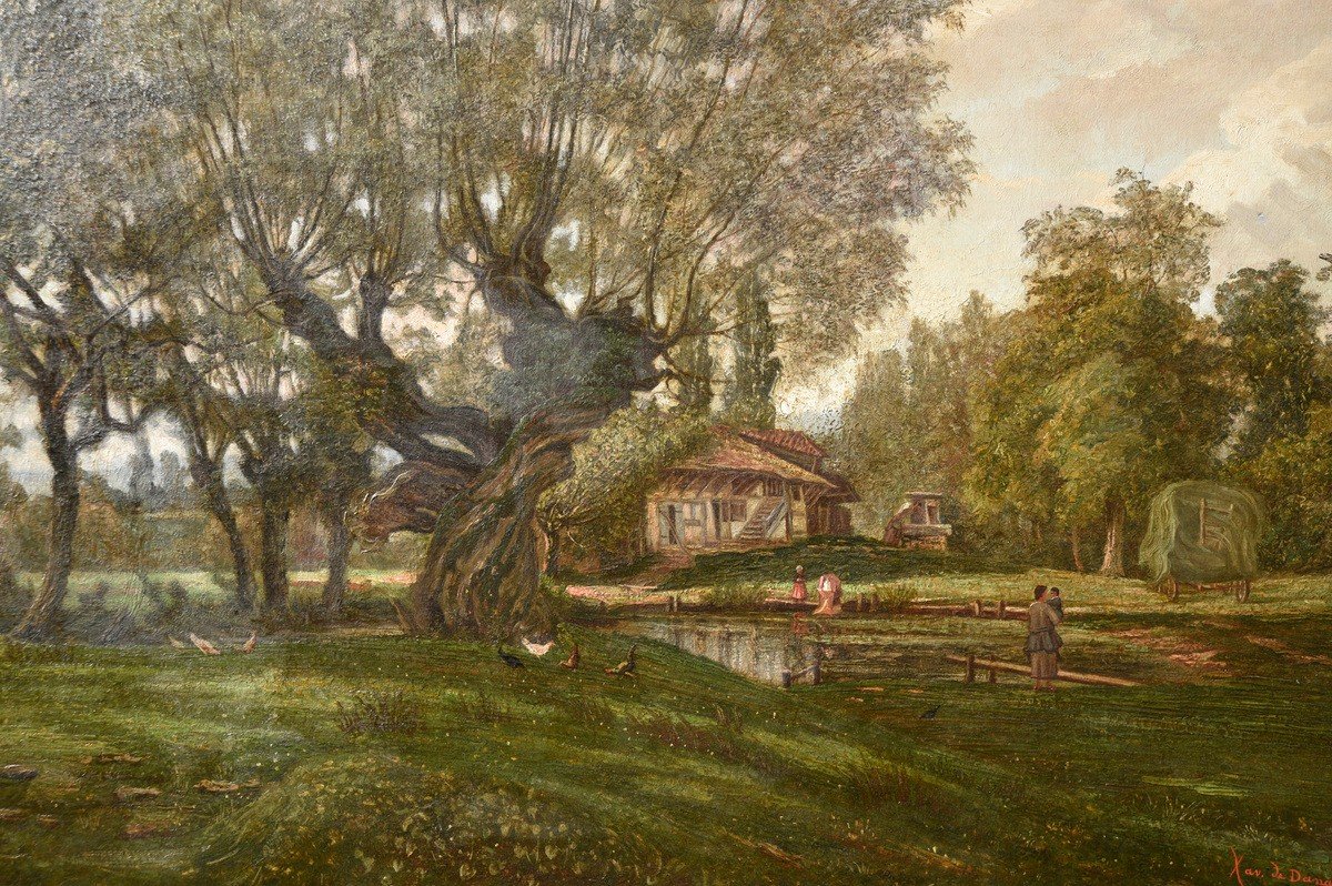 Tableau Ancien XIXe Siècle - Paysage Anglais-photo-4