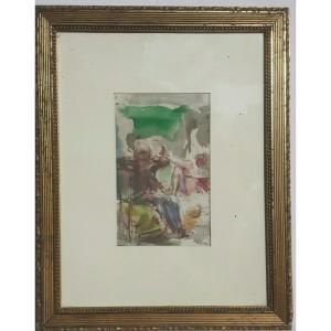 Watercolor René Thomsen - Brothel Scene