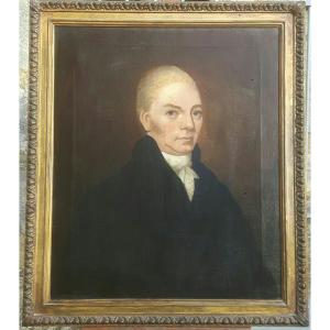 Painting Portrait Man English School 19th Century