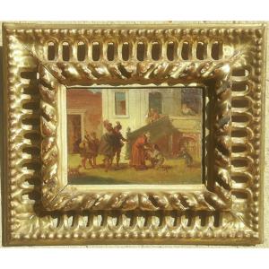 Painting Genre Scene 'the Return Of The Prodigal Son' Early 17th Century