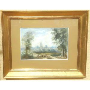 Watercolor Landscape - English School - Early 19th Century