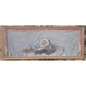 Painting By Albert André - Door Trumeau - Circa 1925 - Fashion