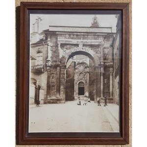Old Photo Showing The Ancient Triumphal Arch Of Besançon