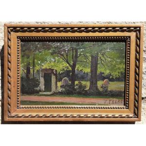 Landscape Painting, Early 20th Century - Signed V.fetré 