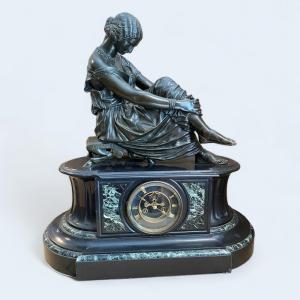Important Mantel Clock "james Pradier"