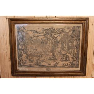 Engraving By Jacques Callot XVIIIth The Temptation Of Saint Anthony