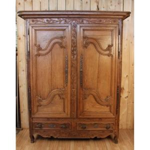 Small Lorraine Wardrobe Early 19th Century In Light Oak, Elm Region