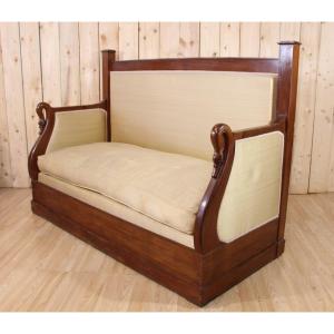 Restoration Period Turkish Sofa In Mahogany With Swan Neck