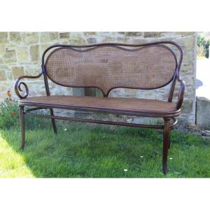 Curved Wooden Bench No. 5 Signed De Thonet 19th Century