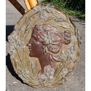Art Nouveau Terracotta Bas Relief By Ernst Wahliss Wien Austria 