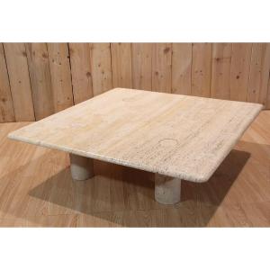 Travertine Coffee Table By Angelo Mangiarotti, Up&up Edition