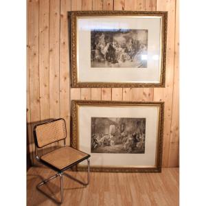 Large Pair Of Framed Lithographs By Georges De Paredes 