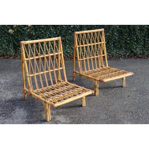 Pair Of Armchairs Attributed To Audoux Minnet