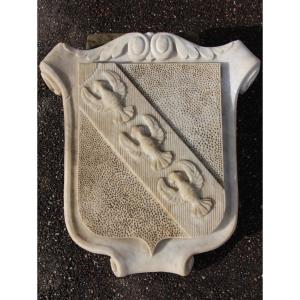 Large Sculpted Marble Coat Of Arms Of Lorraine, 19th Century 