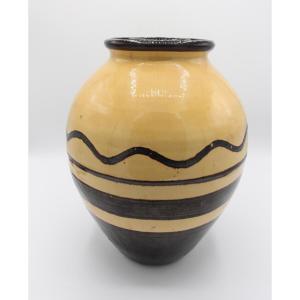 Art Deco Ceramic Vase Signed Primavera And Attributed To Paul Jacquet