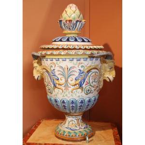 Immense Earthenware Vase From Toul Bellevue Presented In 1889 At The Universal Exhibition Of Paris