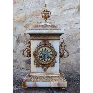 19th Century Cornac Clock In Onyx