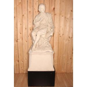 Large Plaster Statue Of Jacques Callot Who Took Part In The 1869 Competition In Nancy.