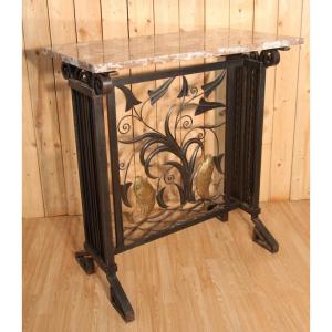 Art Deco Wrought Iron Console Attributed To Brandt