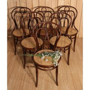 Series Of 6 Hofmann Bistro Chairs, Angel Wing Model