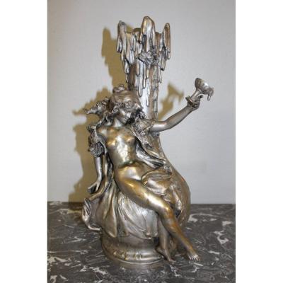 Art Nouveau Silver Bronze De Ferville Suan