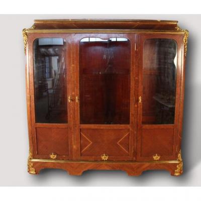 Large Library In Plating And Gilt Bronze, 19th