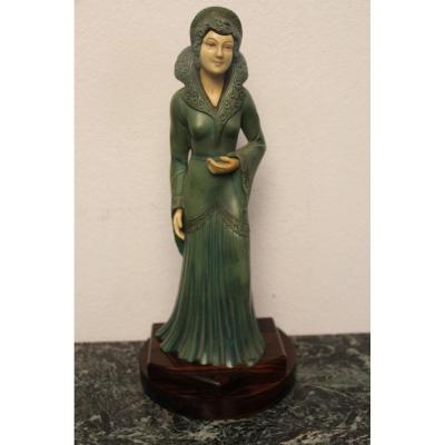 Chryselephantine Cast Art Signed By H. Moreau Art Deco