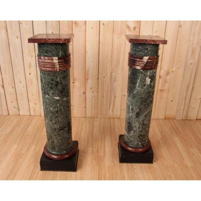 Pair Of Nineteenth Marble Columns