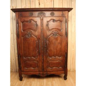 Small 18th Century Polychrome Lorraine Wardrobe