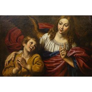 "tobit And The Angel", Flanders 17th Century, Attributed To T. Van Loon