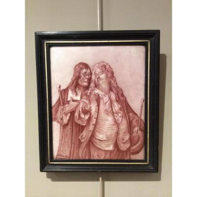 Painting On Porcelain Signed A. Piedally