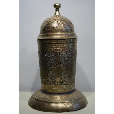 Perfume Burner In Brass, Persian, 19th C.