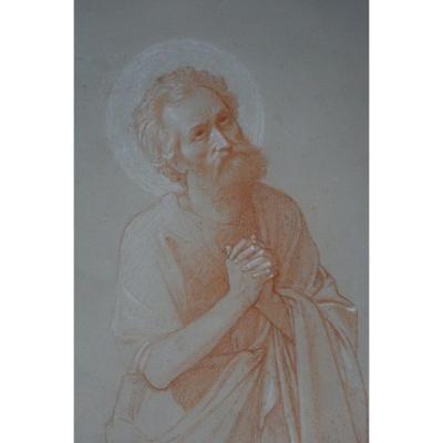 Red Chalk Drawing Of Saint-pierre, France, 19th C.