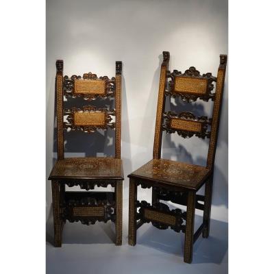 Two Italian Chairs Decorated