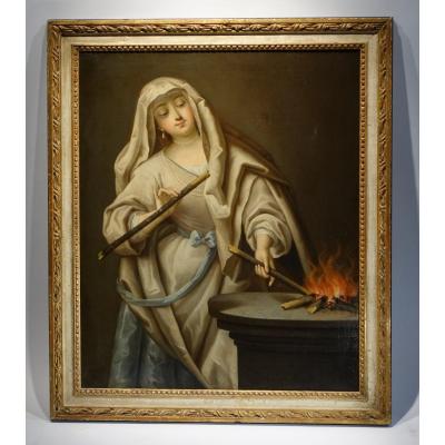 Vestal Reviving The Sacred Fire, French School From The 18th C.