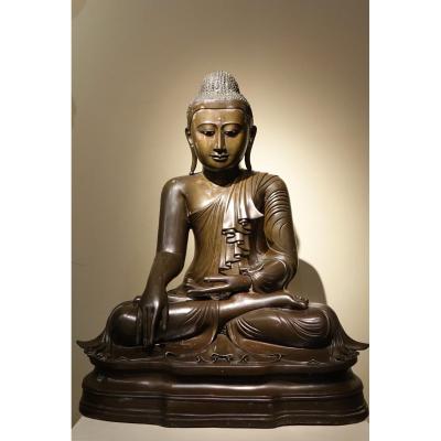 Sitting Buddha In Bhumisparsa Mùdra, Bronze, Burma, 19th C.