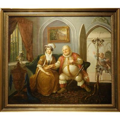 "falstaff "oil On Canvas, English School, 19th C.