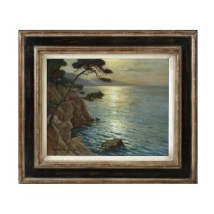 Rocky Coast Of Agay At Dusk