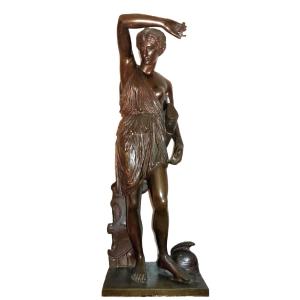 French Bronze Sculpture "wounded Amazon", Early 19th Century